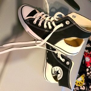 Converse black and white high tops